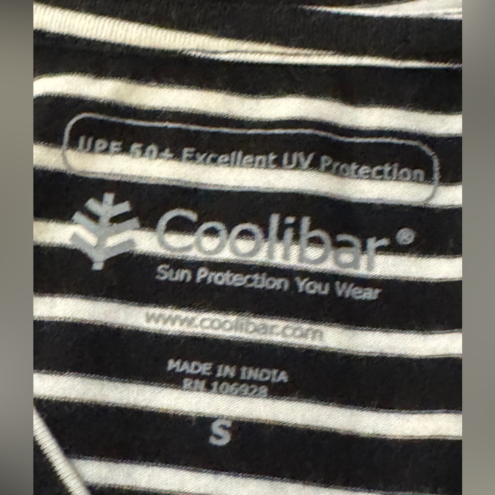 Coolibar Hooded Catalina Beach Coverup Tunic Dress Striped hoodie hood pockets S - Picture 4 of 6